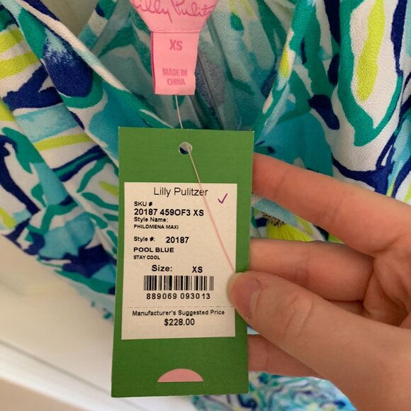 Lilly Pulitzer Philomena Maxi Dress, Stay Cool, size XS NWT - Picture 7 of 9